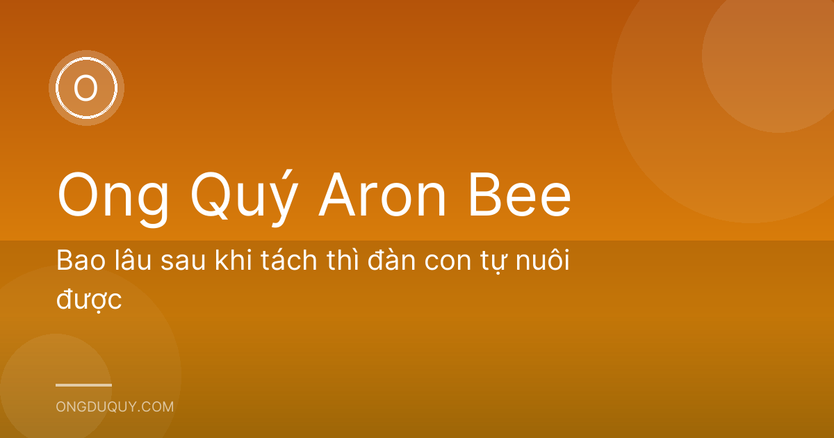 Bao lâu sau khi tách thì đàn con tự nuôi được
