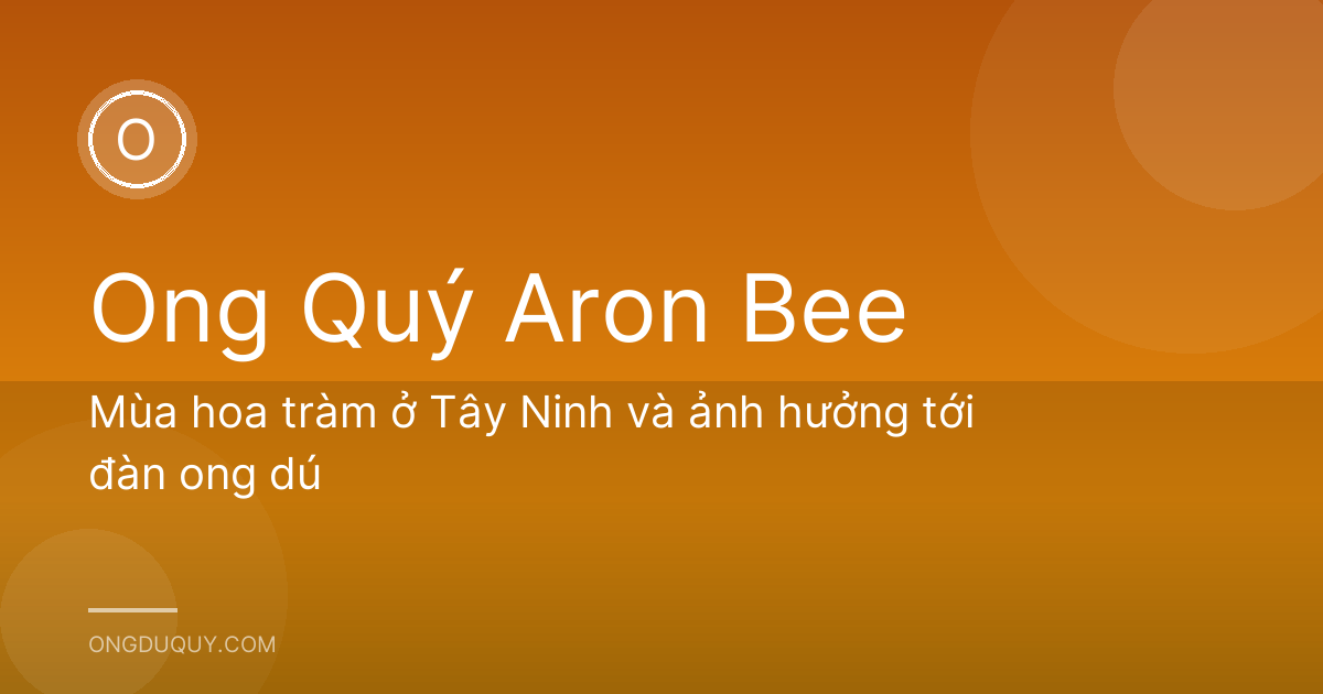 Mùa hoa tràm ở Tây Ninh và ảnh hưởng tới đàn ong dú