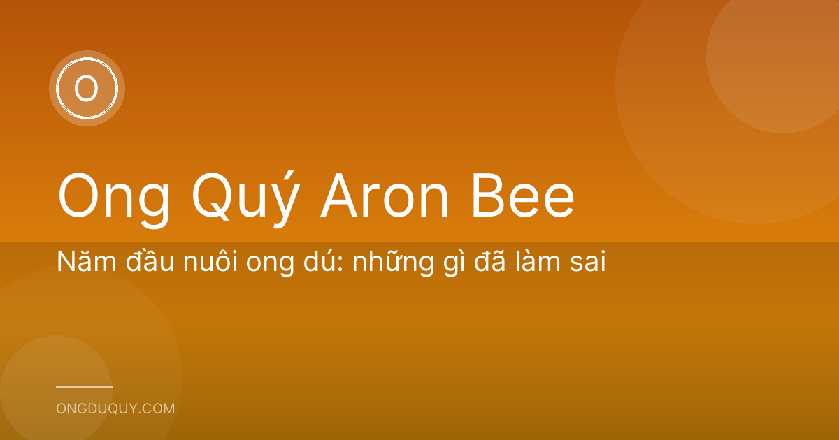 Năm đầu nuôi ong dú: những gì đã làm sai