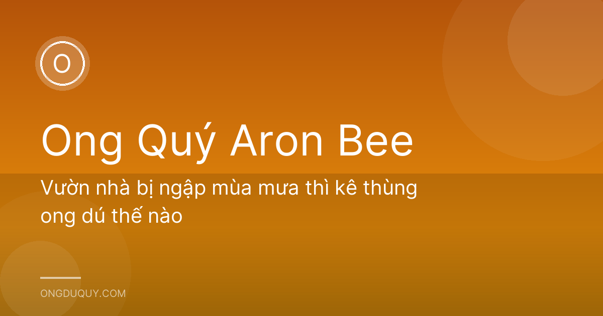 Vườn nhà bị ngập mùa mưa thì kê thùng ong dú thế nào